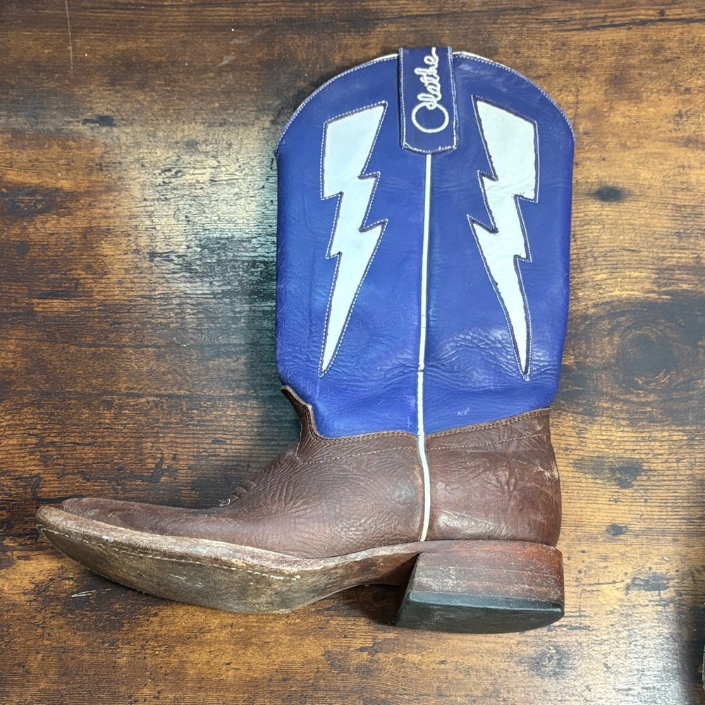 Olathe Boot Co. Kids Boots - Electric Blue and Rich Brown